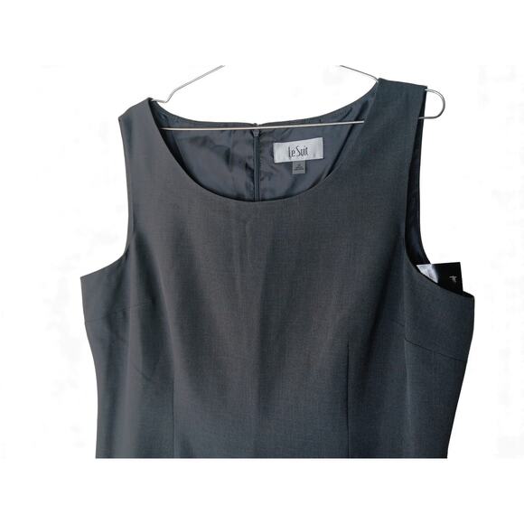 Le Suit Charcoal Sleeveless Sheath Dress Size 18 New with Tags - Picture 7 of 16